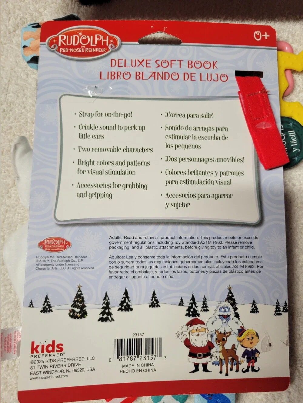 Rudolph the Red-Nosed Reindeer Finger Puppets Bath Squirts Soft Book Toy Lot NEW